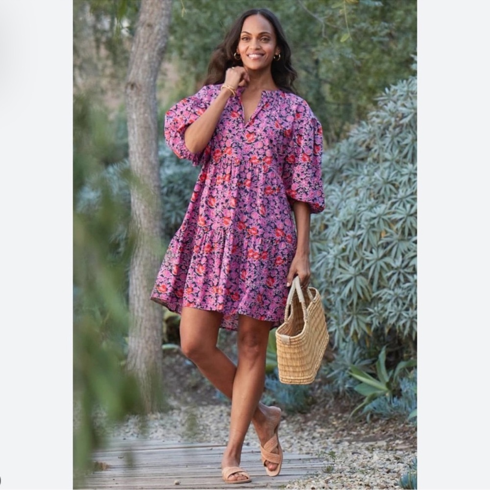 Sundry Pink and Purple Floral Dress